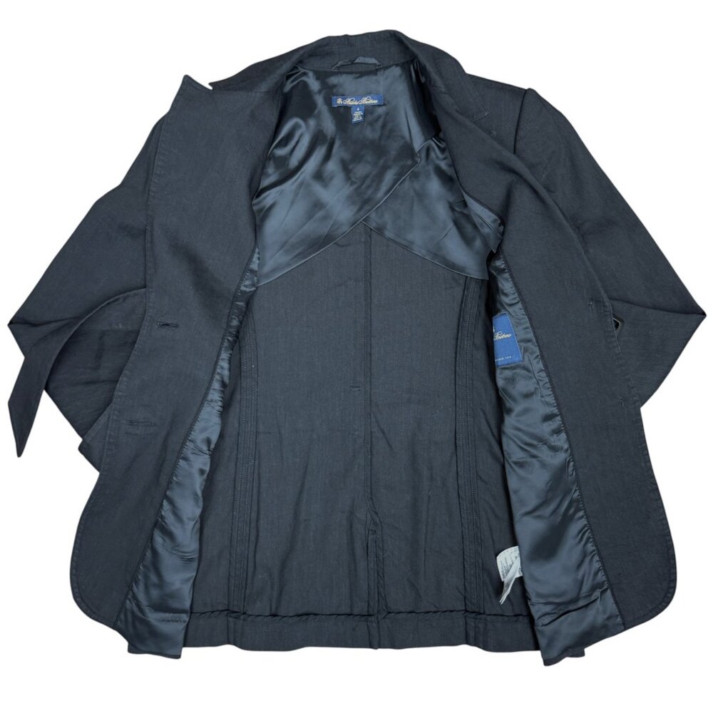 EUC Women's BROOKS BROTHERS‎ Belted Linen Blazer Black | Size 6 - Picture 3 of 11
